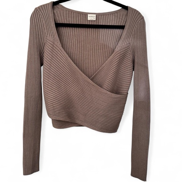 Abercrombie & Fitch Brown Ribbed Crop Top - Picture 3 of 11